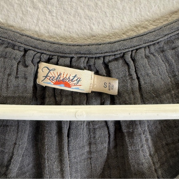 Faherty Tank Top Size Small Gray Casual Beach Top Womens Organic Cotton - Picture 2 of 5